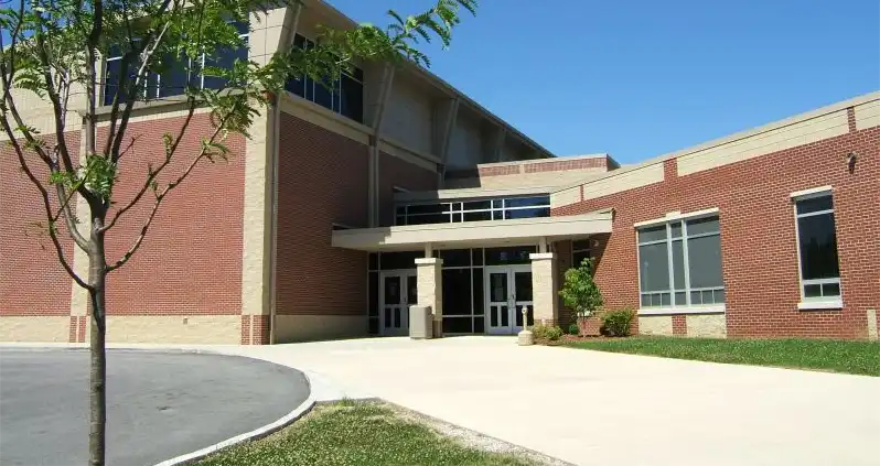 The Deering Elementary building entrance.